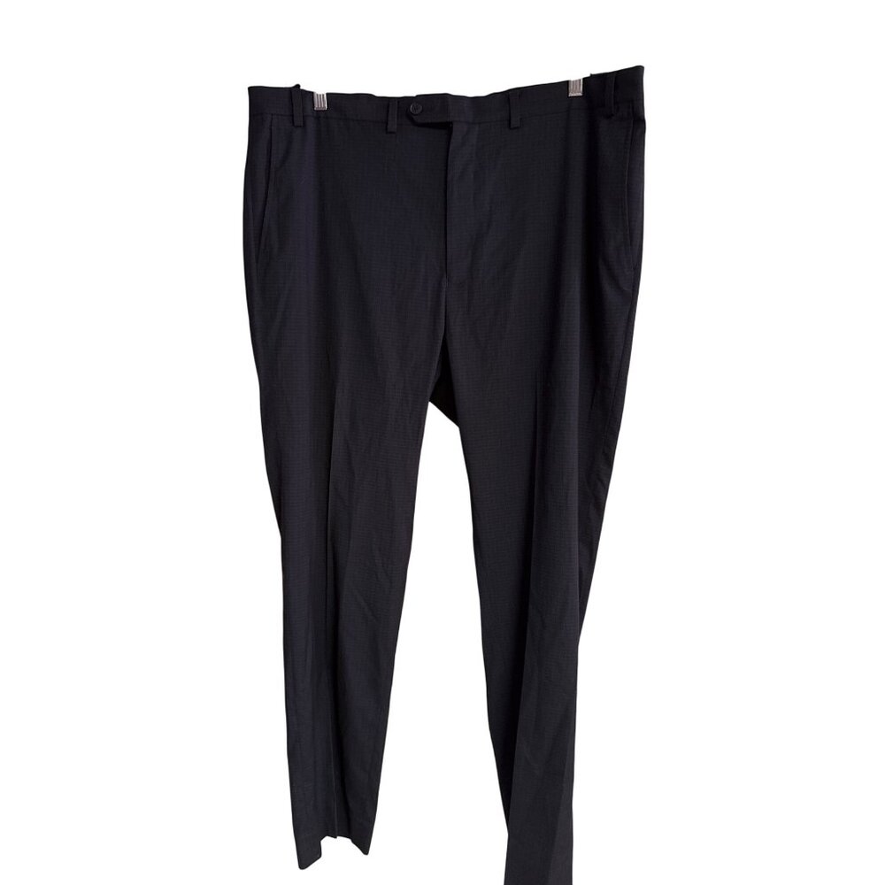 Mens GS Perfect Fit Black Dress Pants 42W X 32L Polyester/Rayon/Spandex Blend Sl